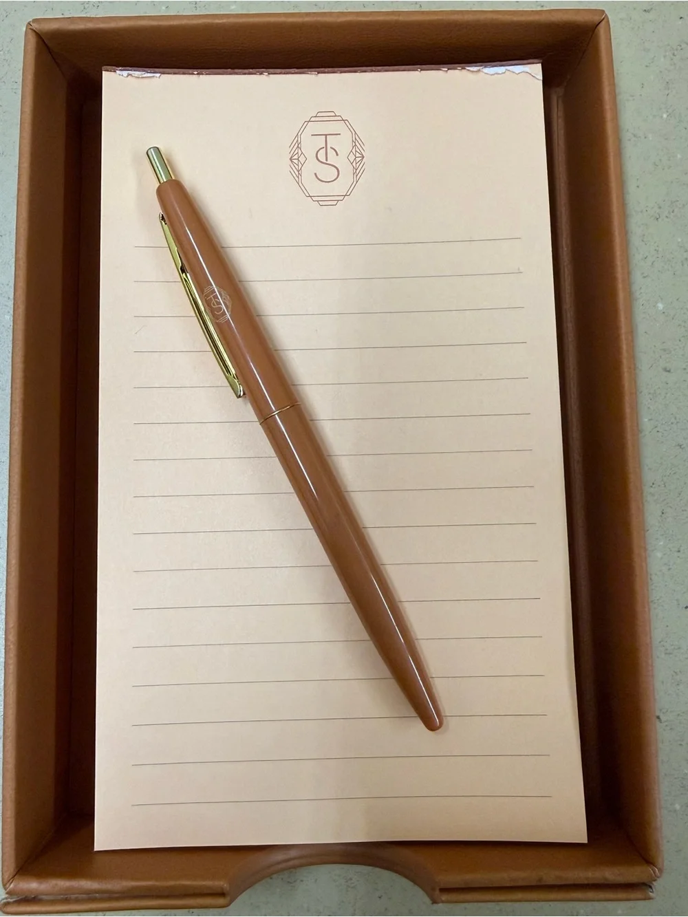Taylor Swift Rust Brown Notepad and Gold-Accent Pen Set